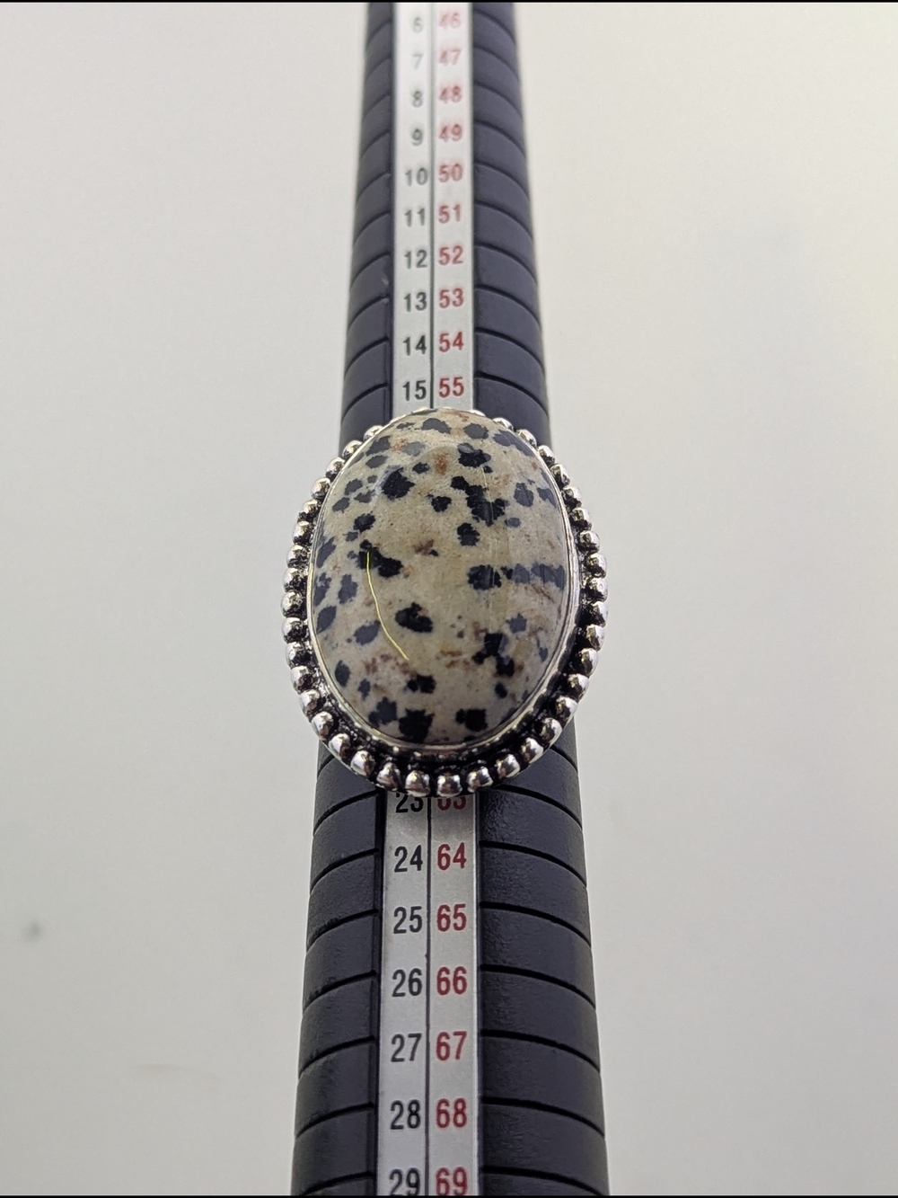 ✨ Vintage Statement Ring – Genuine Dalmatian Jasper & 925 Sterling Silver ✨ - Picture 6 of 7